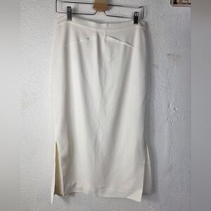 REISS - Roxanne Front Slit Pencil Skirt Cream Size 8